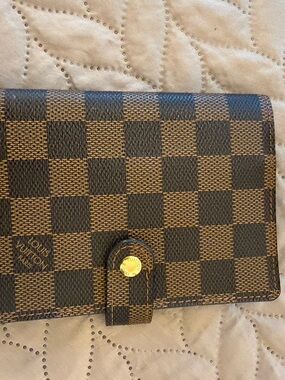 Louis Vuitton Damier Ebene Checkerboard Wallet in Brown